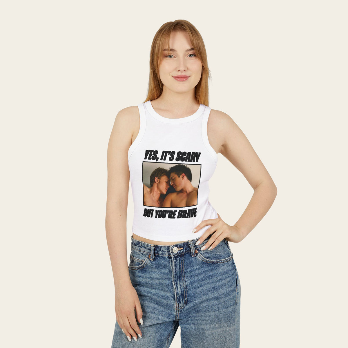 You're Brave Ribbed Tank